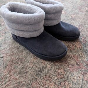 Ugg cuff light blue and dark blue sheepskin Boots booties